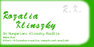 rozalia klinszky business card
